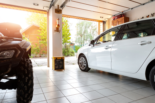 two car garage attached to a home in massachusetts built by a professional design and build contractor